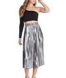 Metallic Babe Midi Skirt