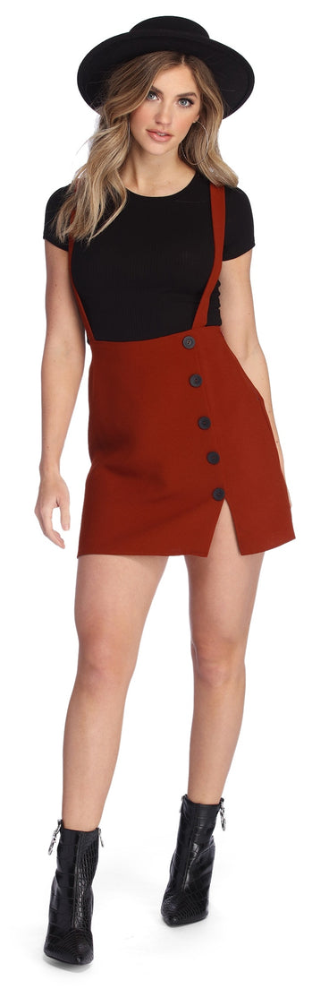 Button Up Suspender Skirt