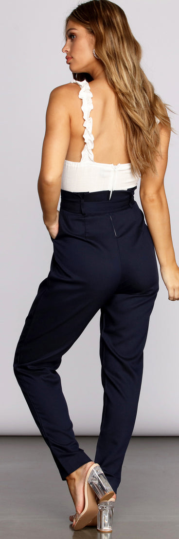 Romance In Ruffles Jumpsuit is the perfect Homecoming look pick with on-trend details to make the 2023 HOCO dance your most memorable event yet!