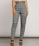 Paper Bag Plaid Tapered Pants