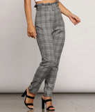 Paper Bag Plaid Tapered Pants