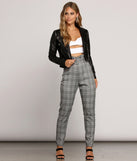Paper Bag Plaid Tapered Pants