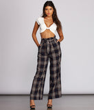 Perfectly Poised In Plaid Paper Bag Pants