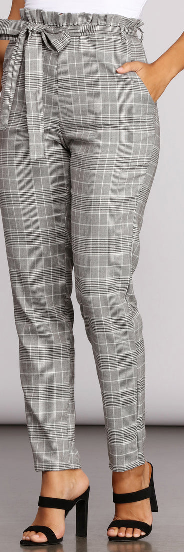 Go Glen Plaid Paperbag Pants