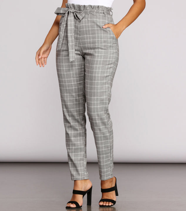 Go Glen Plaid Paperbag Pants