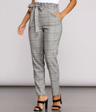 Go Glen Plaid Paperbag Pants