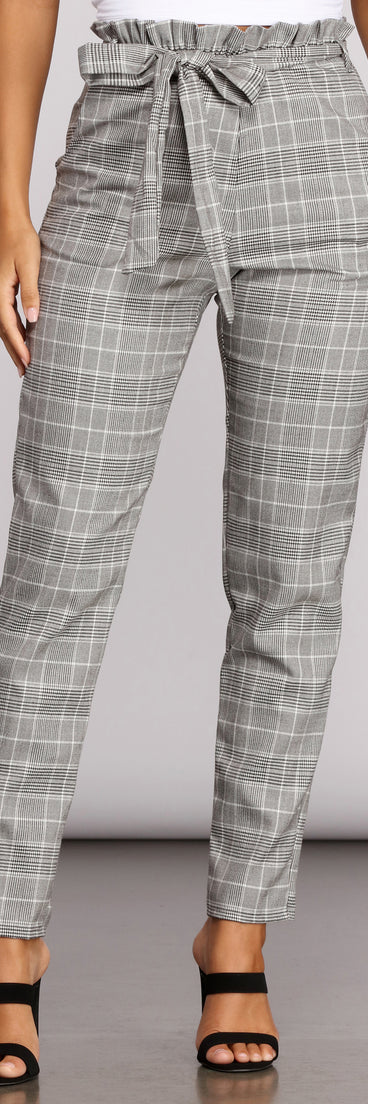 Go Glen Plaid Paperbag Pants
