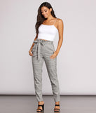 Go Glen Plaid Paperbag Pants