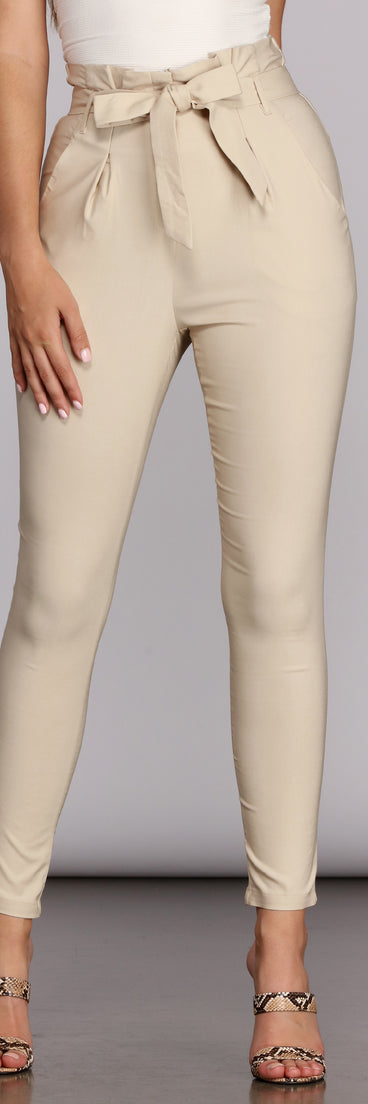 Preppy And Poised Paper Bag Pants