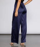 High Waist Satin Wide Leg Pants