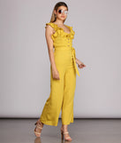 Ruffled And Radiate Jumpsuit for 2022 festival outfits, festival dress, outfits for raves, concert outfits, and/or club outfits