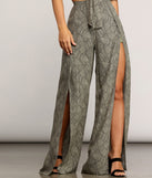 You’ll look stunning in the Leafy Greens Printed Slit Pants when paired with its matching separate to create a glam clothing set perfect for a New Year’s Eve Party Outfit or Holiday Outfit for any event!