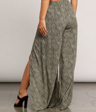Leafy Greens Printed Slit Pants