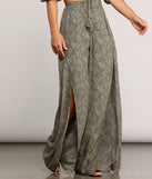 Leafy Greens Printed Slit Pants