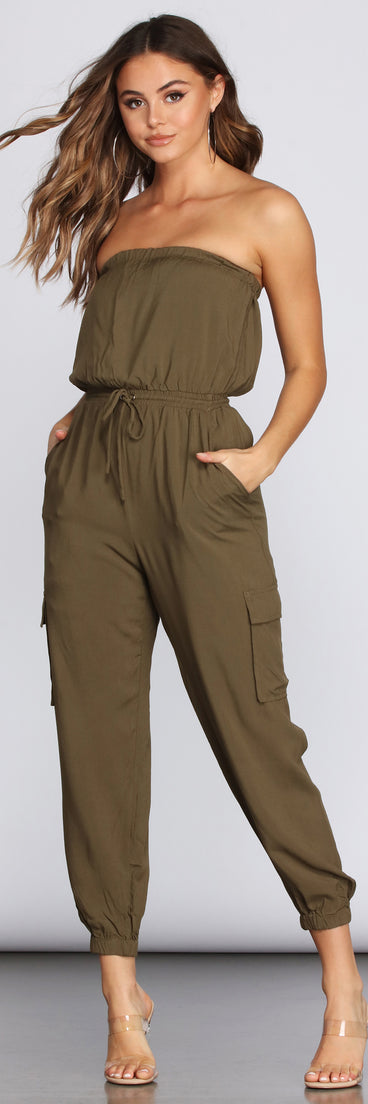 Carried Away Cargo Jumpsuit will help you dress the part in stylish holiday party attire, an outfit for a New Year’s Eve party, & dressy or cocktail attire for any event.
