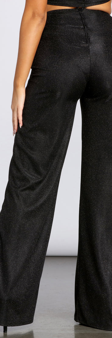 Glitter Glow Up Wide Leg Pants