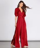 Flowy Feels Surplice Jumpsuit will help you dress the part in stylish holiday party attire, an outfit for a New Year’s Eve party, & dressy or cocktail attire for any event.