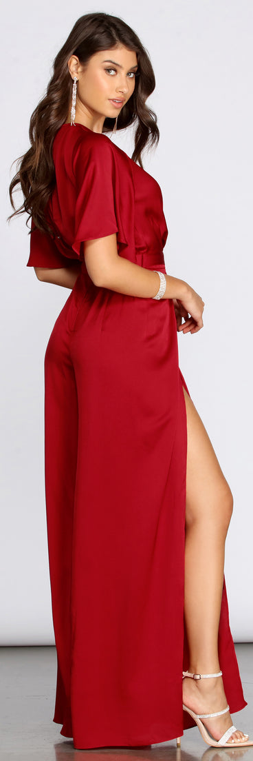 Flowy Feels Surplice Jumpsuit for 2022 festival outfits, festival dress, outfits for raves, concert outfits, and/or club outfits