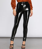 High Waist Patent PU Skinny Pants