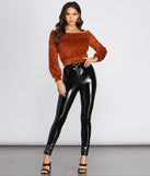 High Waist Patent PU Skinny Pants
