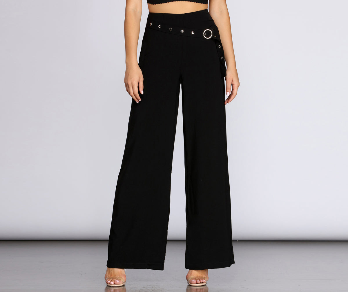Straight Class Wide Leg Trousers