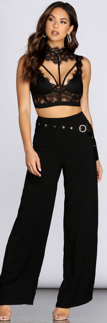 Straight Class Wide Leg Trousers