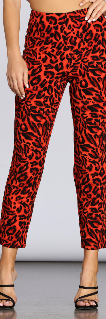 Leopard Tapered Pants for 2022 festival outfits, festival dress, outfits for raves, concert outfits, and/or club outfits