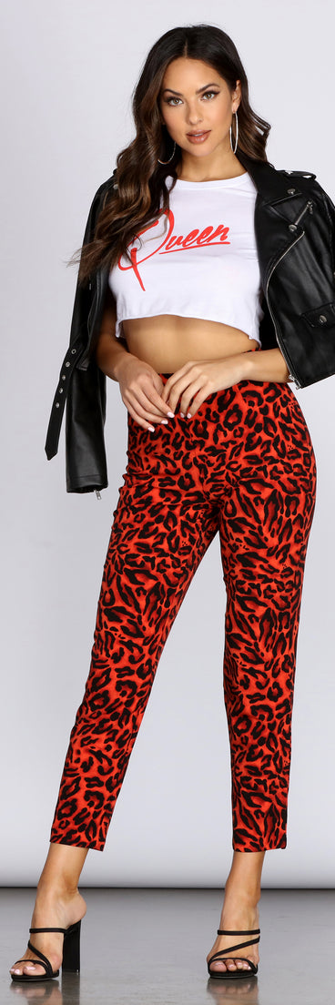 Leopard Tapered Pants for 2022 festival outfits, festival dress, outfits for raves, concert outfits, and/or club outfits