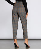 Plaid Paper Bag Tapered Pants