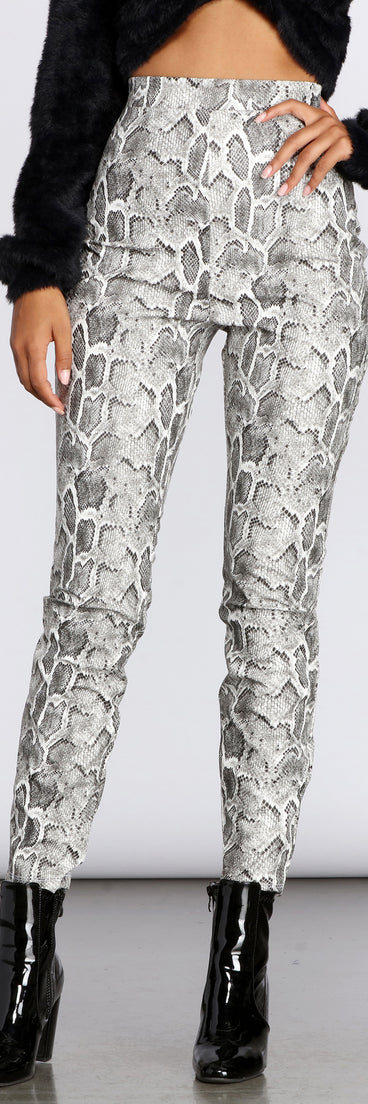 High Waist Snake Print PU Leggings provides a stylish start to creating your best summer outfits of the season with on-trend details for 2023!