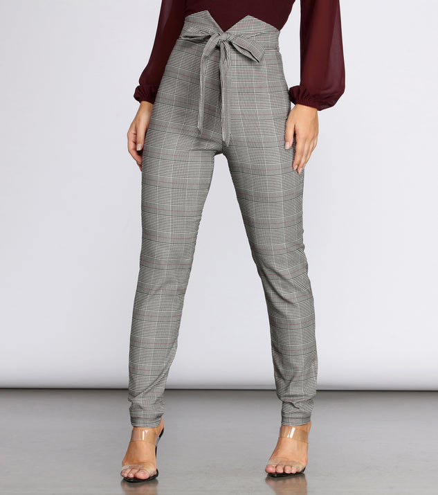 Glen Check Skinny Woven Pants