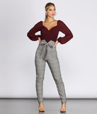 Glen Check Skinny Woven Pants