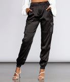 Satin Cargo Style Joggers for 2023 festival outfits, festival dress, outfits for raves, concert outfits, and/or club outfits