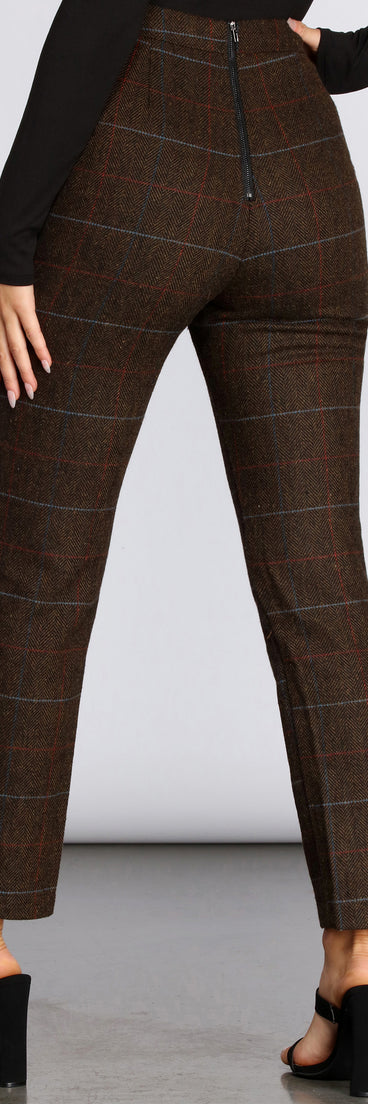 Plaid Perfection Tie Waist Pants