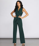 Collared Tie Waist Jumpsuit for 2022 festival outfits, festival dress, outfits for raves, concert outfits, and/or club outfits