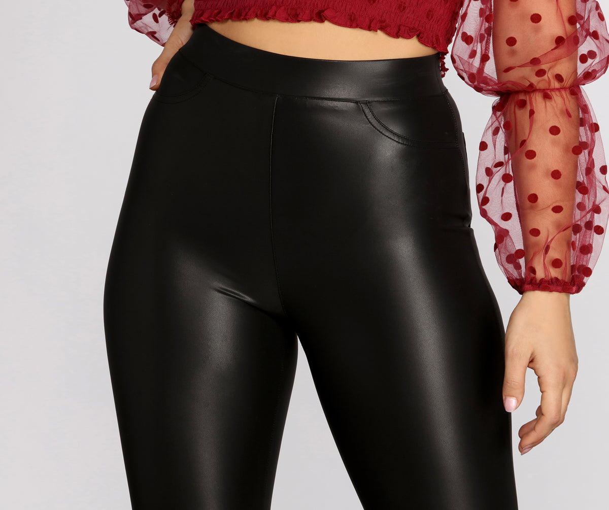 Stretch Faux Leather Leggings & Windsor