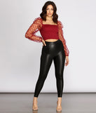 Stretch Faux Leather Leggings provides a stylish start to creating your best summer outfits of the season with on-trend details for 2023!