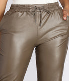 Sleek And Sporty Faux Leather Joggers for 2023 festival outfits, festival dress, outfits for raves, concert outfits, and/or club outfits