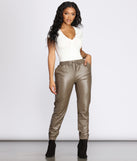 Sleek And Sporty Faux Leather Joggers provides a stylish start to creating your best summer outfits of the season with on-trend details for 2023!