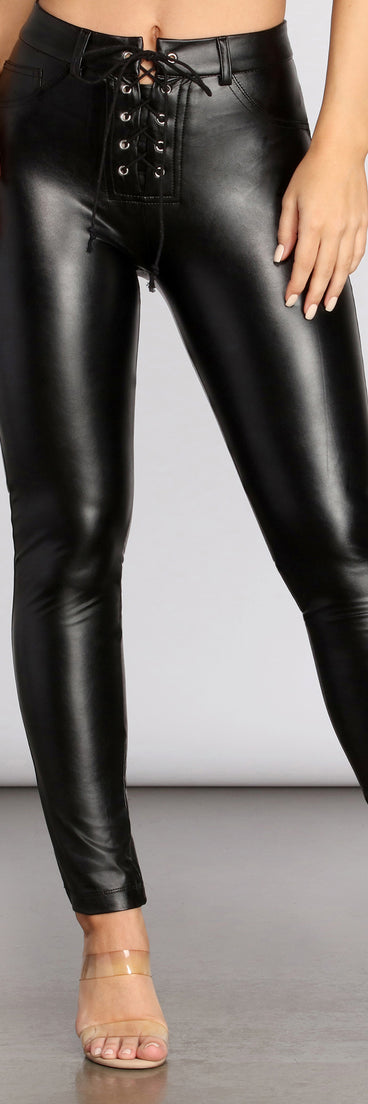 Faux Leather Lace Up Pants provides a stylish start to creating your best summer outfits of the season with on-trend details for 2023!