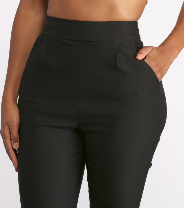 High Waist Tapered Skinny Leg Dress Pants