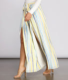 Front Slit Striped Wide Leg Pants is a trendy pick to create 2023 festival outfits, festival dresses, outfits for concerts or raves, and complete your best party outfits!