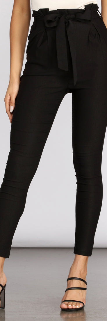 High Rise Tie Front Paper Bag Skinny Pants provides a stylish start to creating your best summer outfits of the season with on-trend details for 2023!
