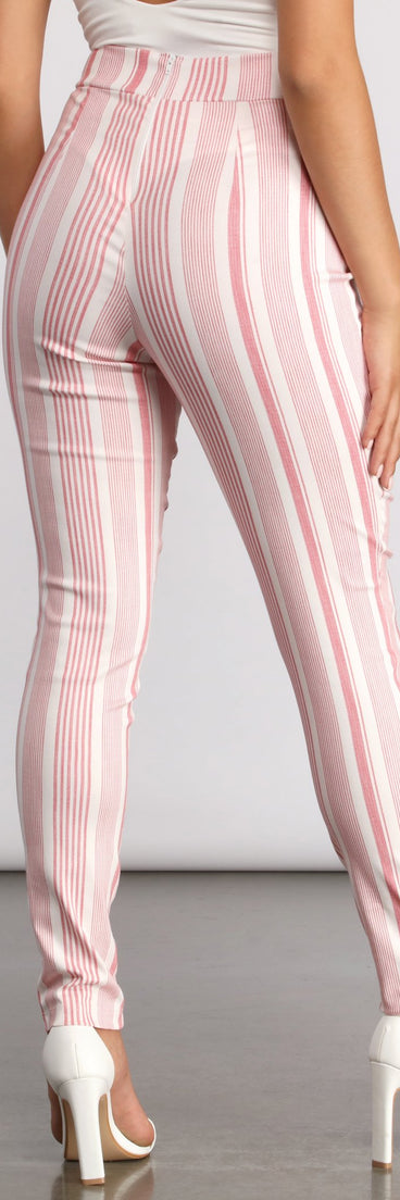 High Waist Double Striped Skinny Dress Pants provides a stylish start to creating your best summer outfits of the season with on-trend details for 2023!