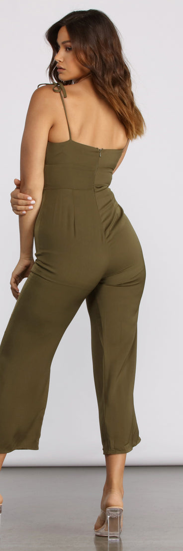 Spaghetti Strap Wide Leg Jumpsuit provides a stylish start to creating your best summer outfits of the season with on-trend details for 2023!