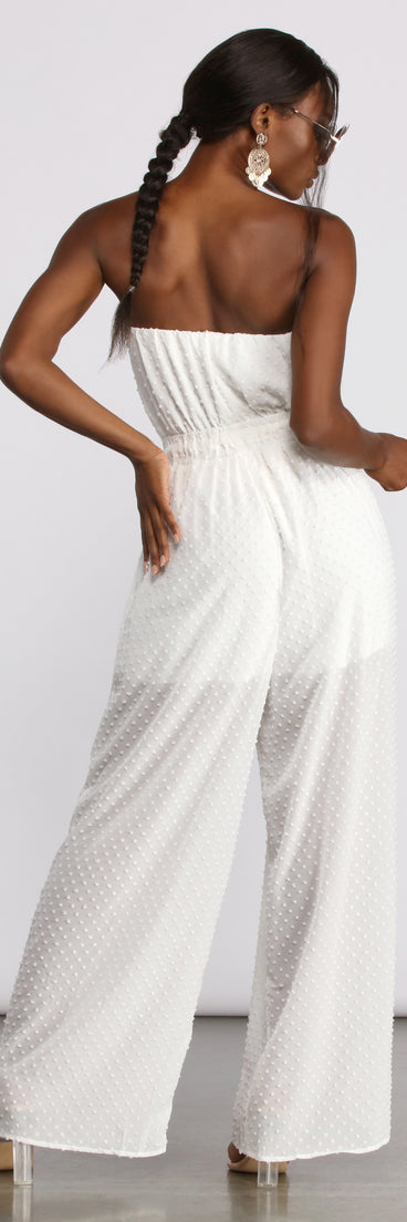 Sleeveless Dotted Wide Leg Jumpsuit provides a stylish start to creating your best summer outfits of the season with on-trend details for 2023!