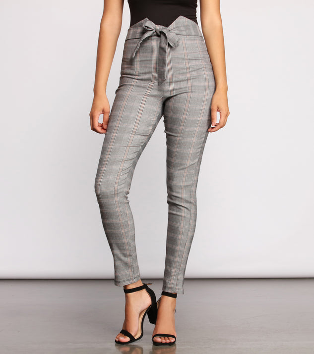 High Waist Tie Front Plaid Skinny Pants provides a stylish start to creating your best summer outfits of the season with on-trend details for 2023!
