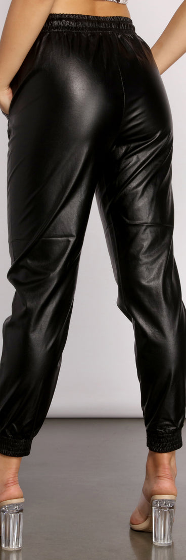 Casually Chic Faux Leather Joggers provides a stylish start to creating your best summer outfits of the season with on-trend details for 2023!