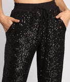 Sequin Stunner High Waist Joggers for 2023 festival outfits, festival dress, outfits for raves, concert outfits, and/or club outfits