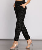 Sequin Stunner High Waist Joggers provides a stylish start to creating your best summer outfits of the season with on-trend details for 2023!